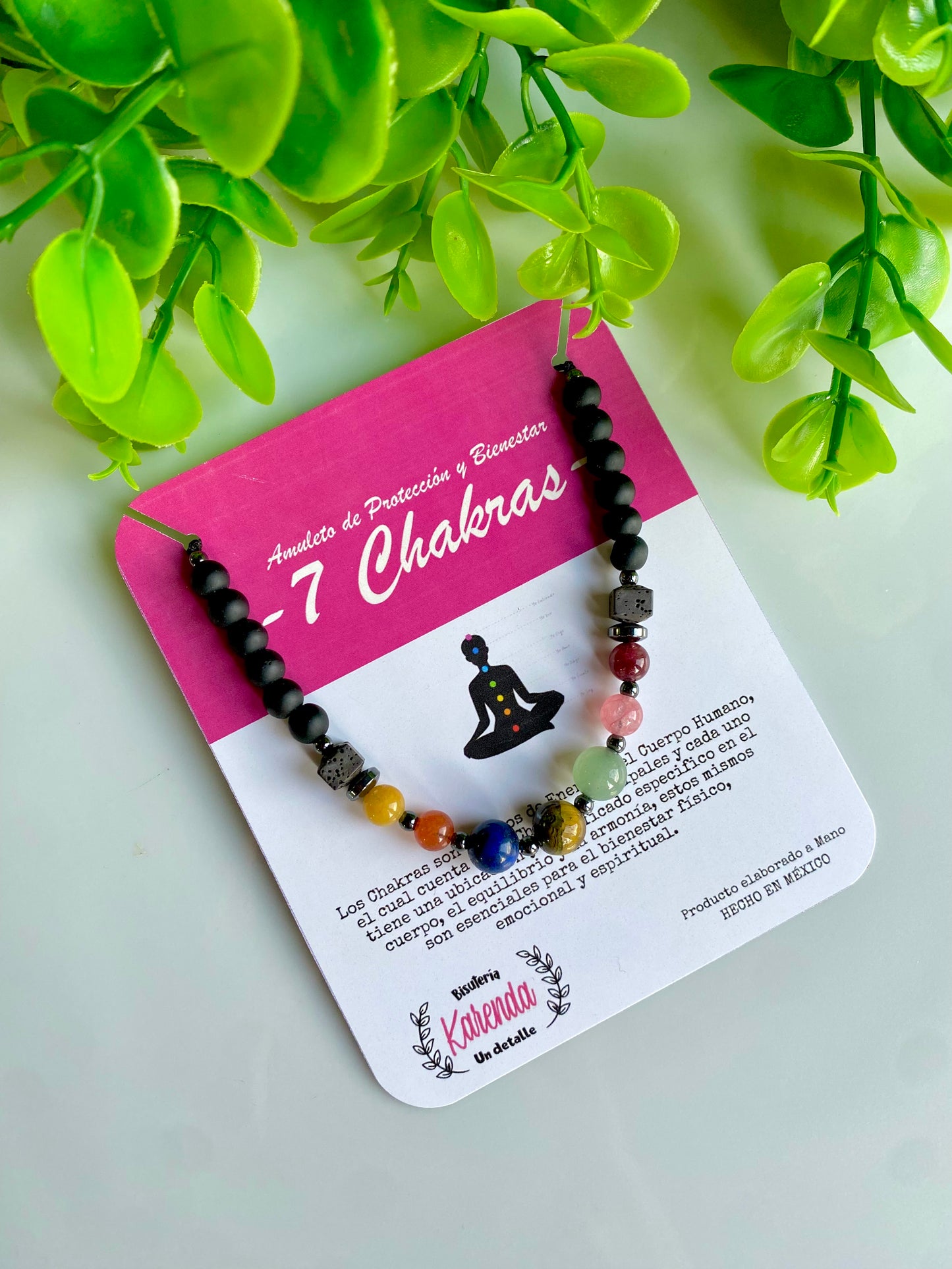 KD090766- Pulsera 7 Chakras con detalles de Acerina