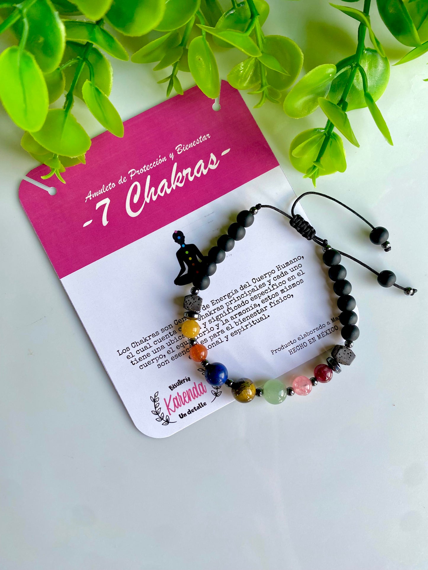 KD090766- Pulsera 7 Chakras con detalles de Acerina