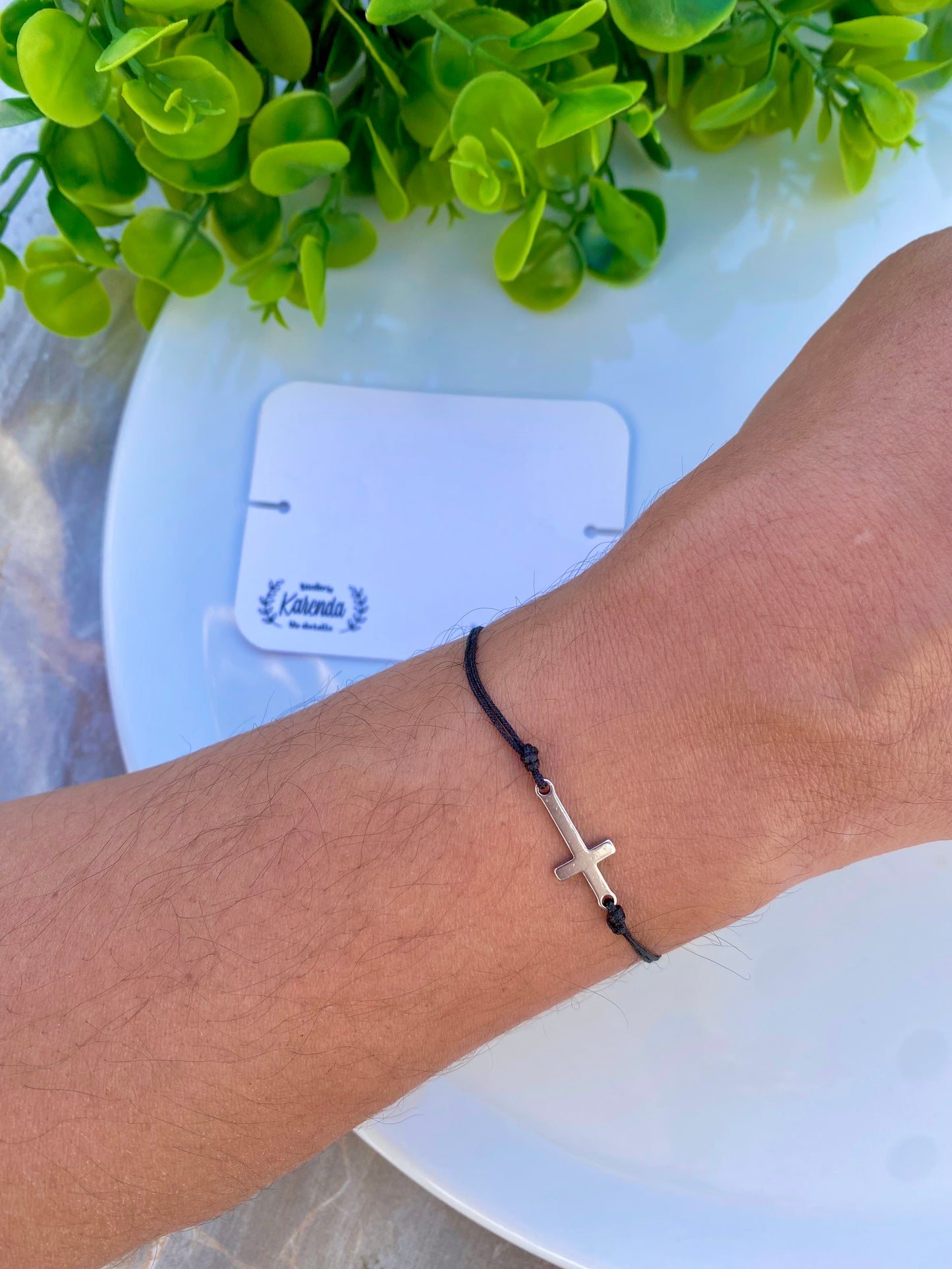 KD090771- Pulsera para Caballero con Dije de Cruz