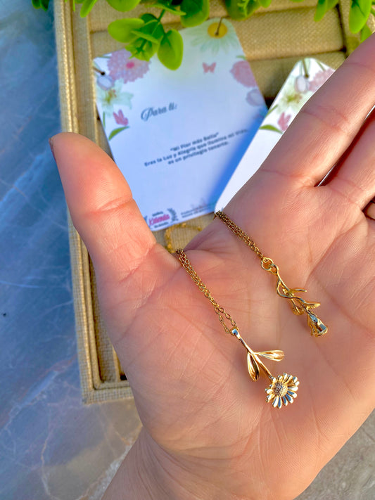 KD05081920- Collar con dije cadena Flor