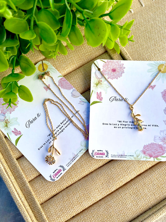 KD05081920- Collar con dije cadena Flor