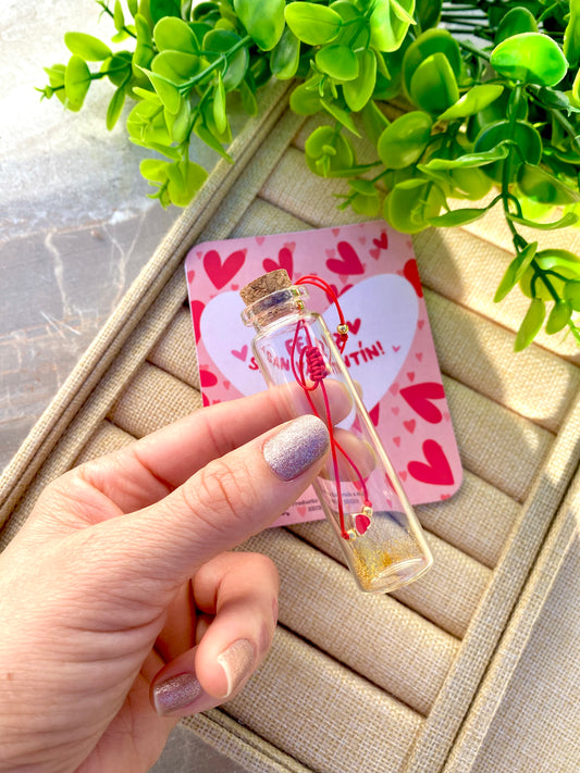 KD090793- Pulsera Corazón Mini con Botellita