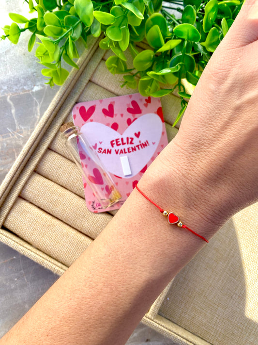 KD090793- Pulsera Corazón Mini con Botellita