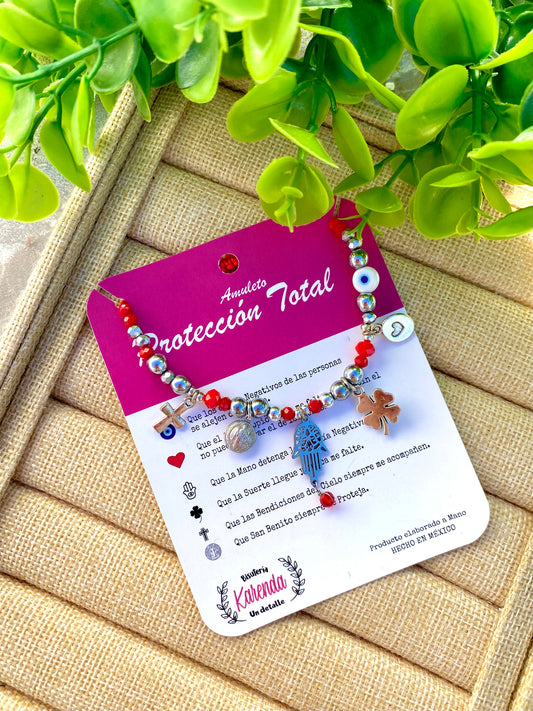 KD090788- Pulsera Protección Total con Multidijes color Plata