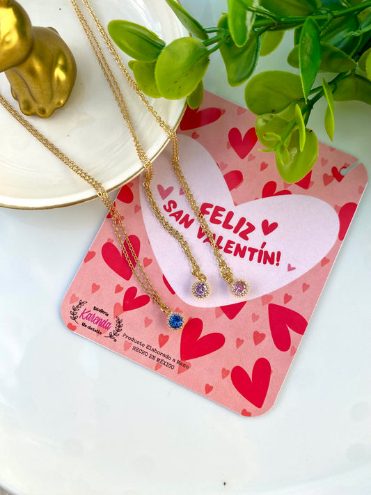 KD050823- Collar de cadena con Dije Circulo Zirconia