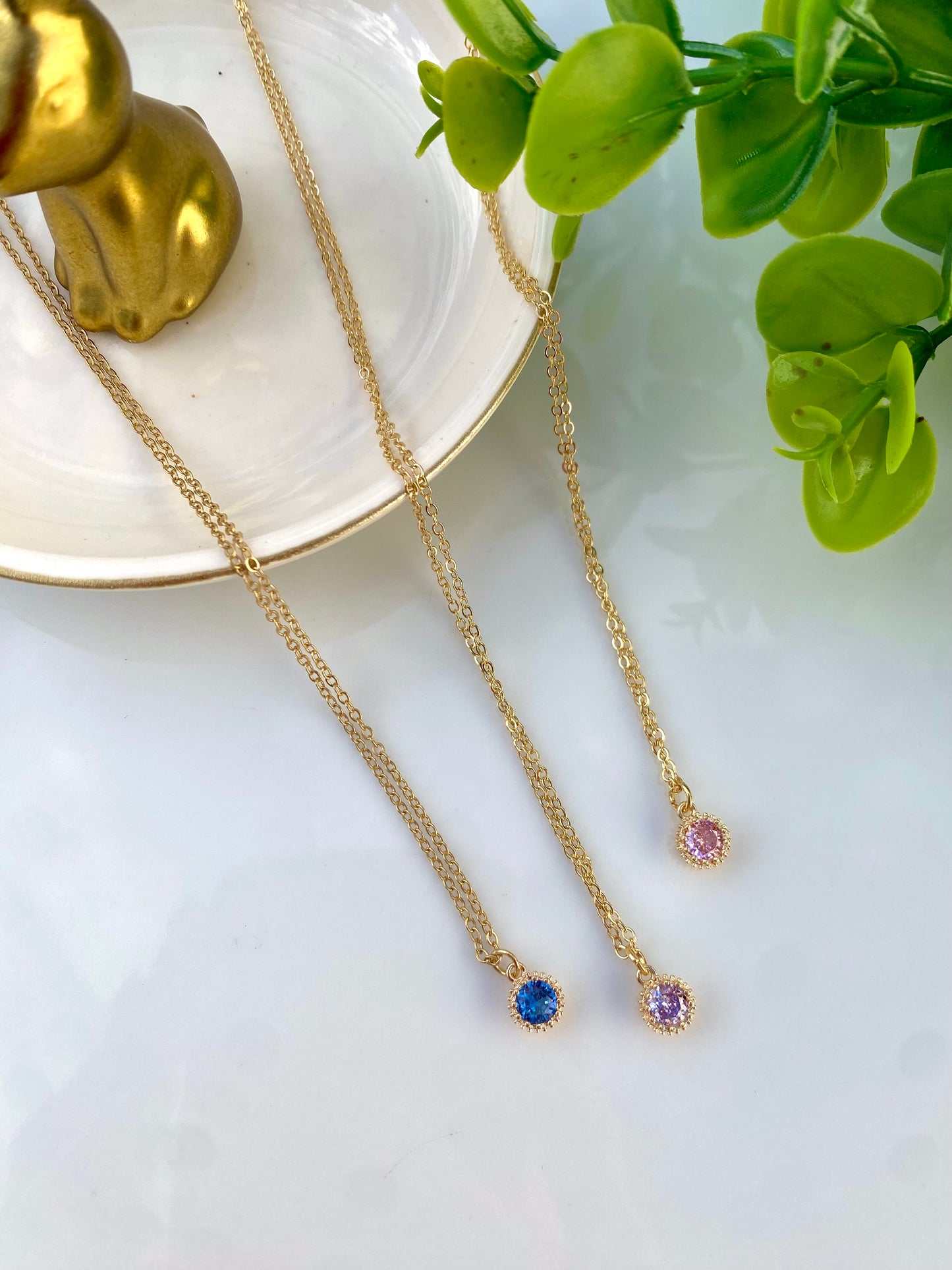 KD050823- Collar de cadena con Dije Circulo Zirconia