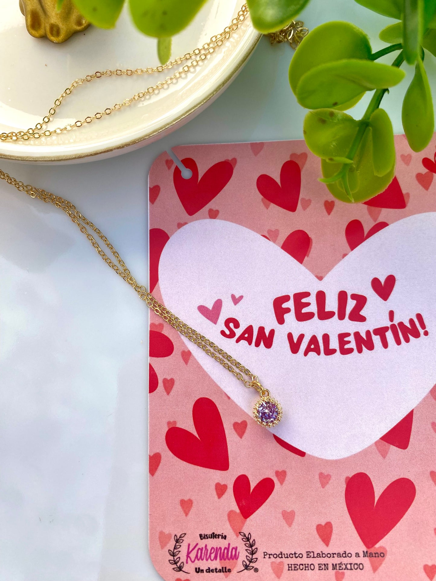 KD050823- Collar de cadena con Dije Circulo Zirconia