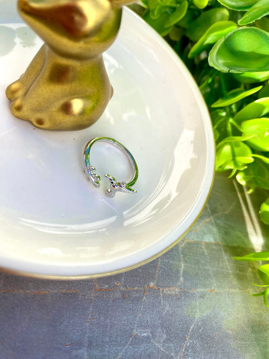 KD020132- Anillo Ajustable Colibrí Rodio