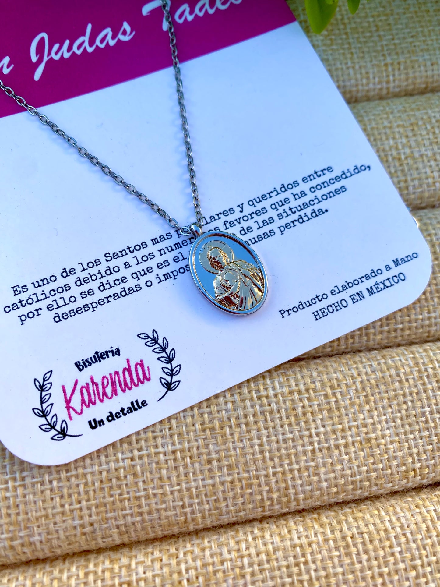 KD050102- Collar de San Judas Tadeo Bi Color