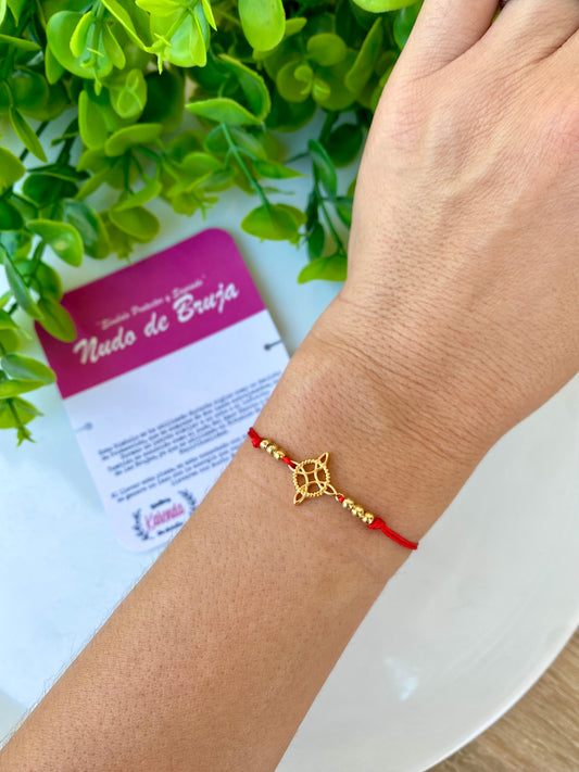 KD090747- Pulsera Nudo de Bruja con doble Hilo