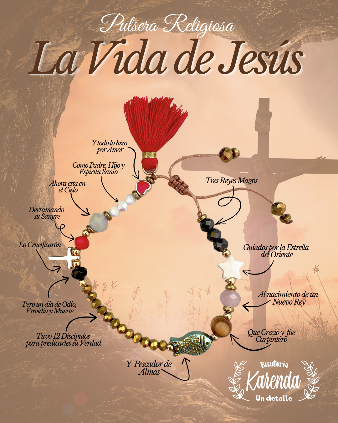 KD090807- Pulsera Religiosa la Vida de Jesús