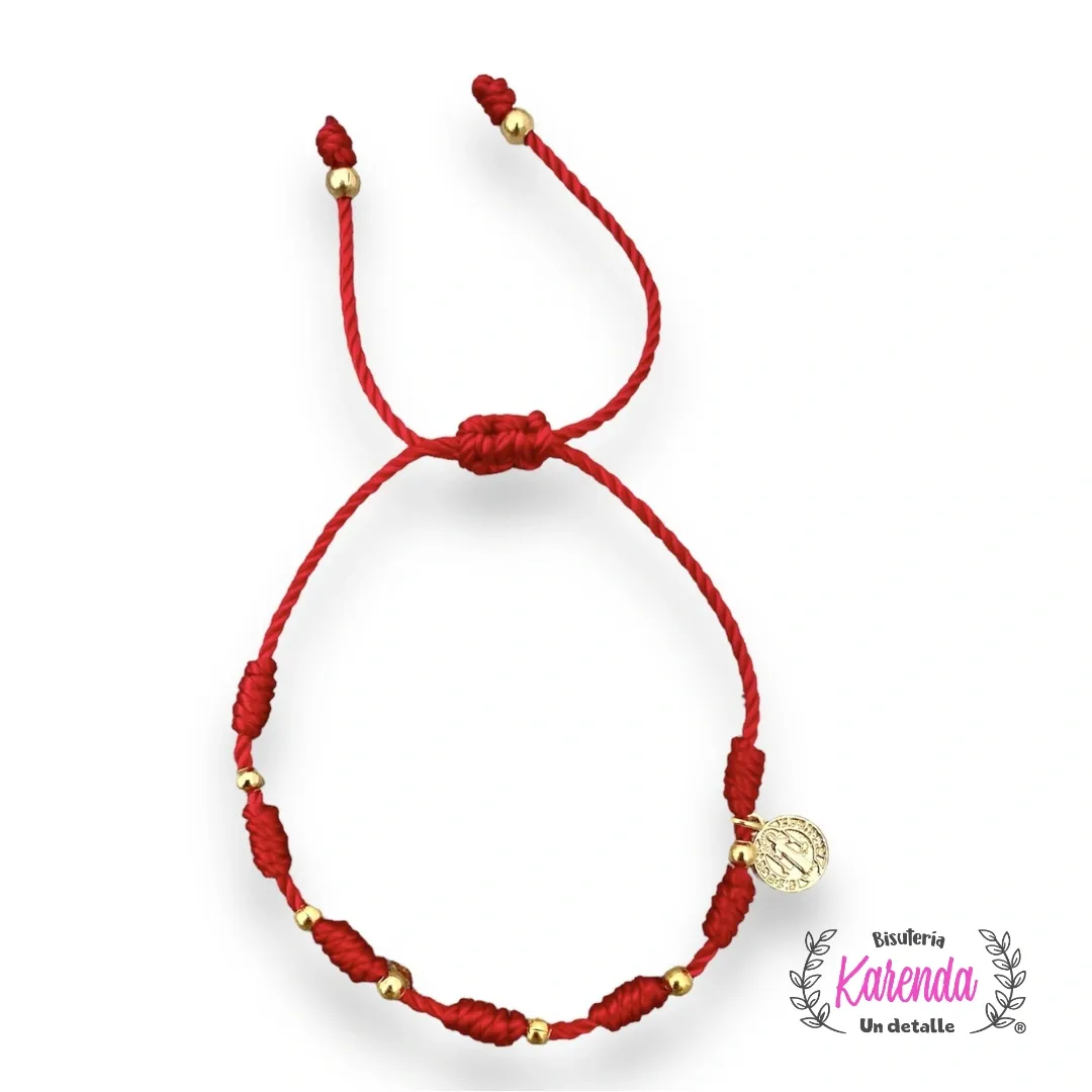 KD090619- Pulsera 7 Nudos con San Benito