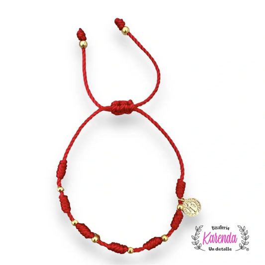 KD090619- Pulsera 7 Nudos con San Benito