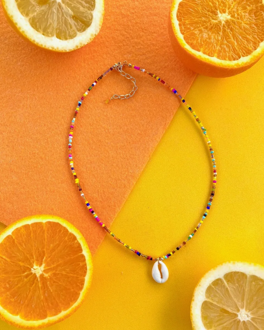 KD050743- Collar de Chaquira con Dije de Caracol