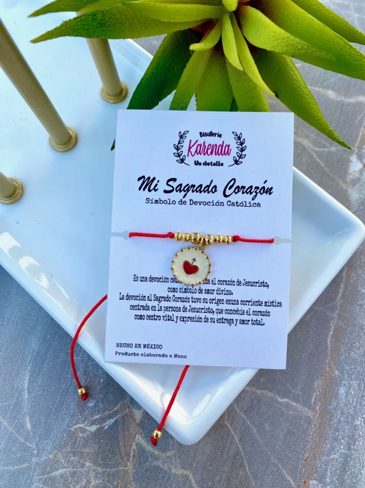 KD090130-Pulsera sencilla Sagrado Corazón