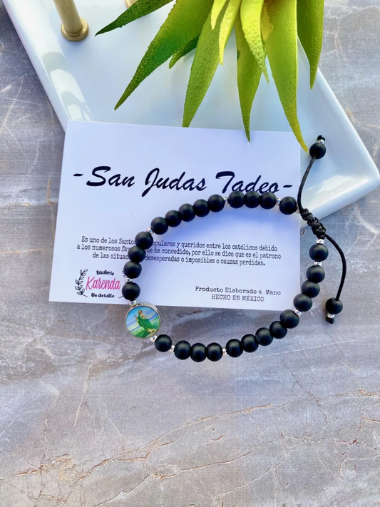 KD090624-Pulsera de Caballero con Dije de San Judas Tadeo