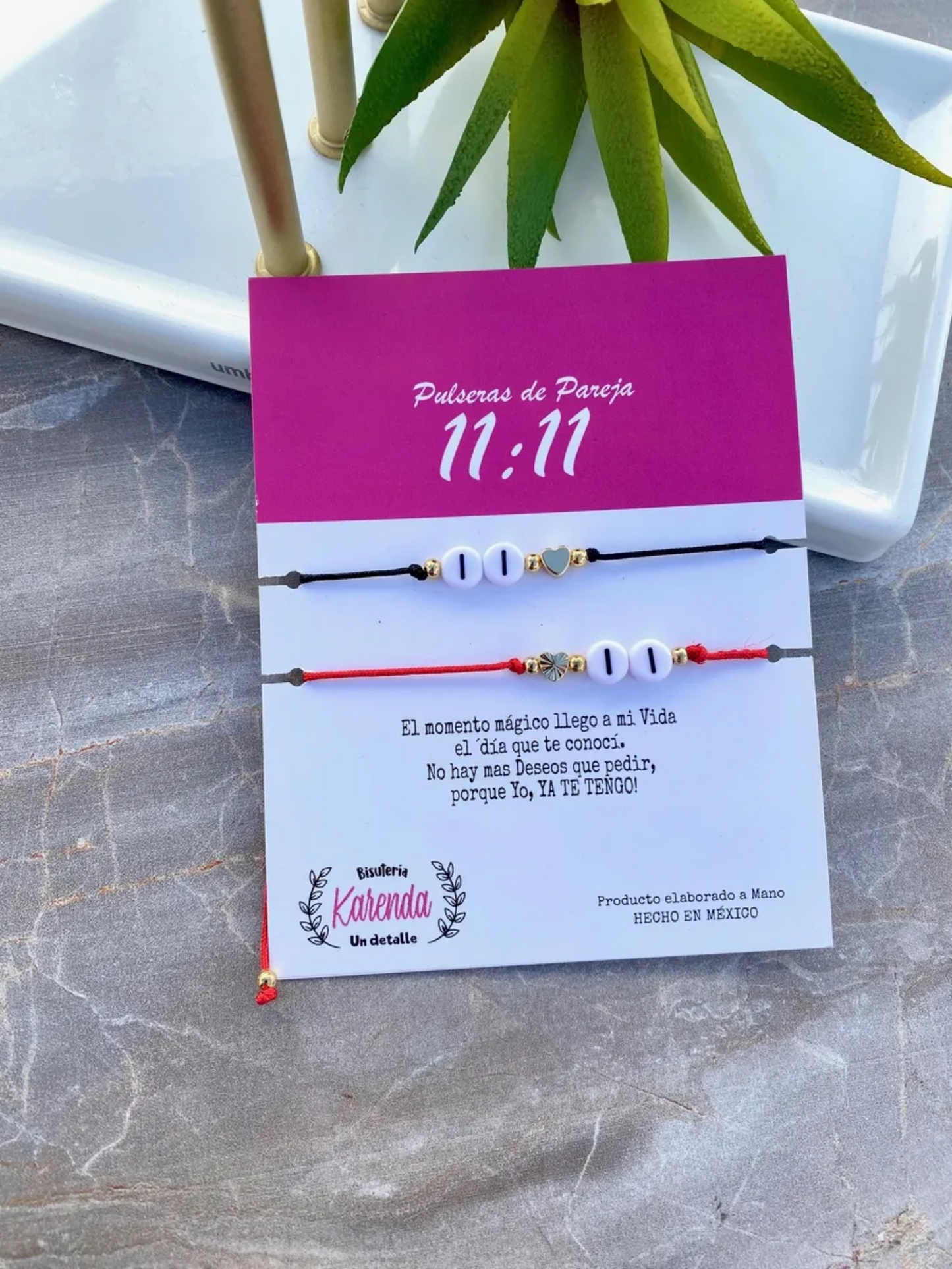 KD090501- Pulsera de Pareja 11 11 con Números