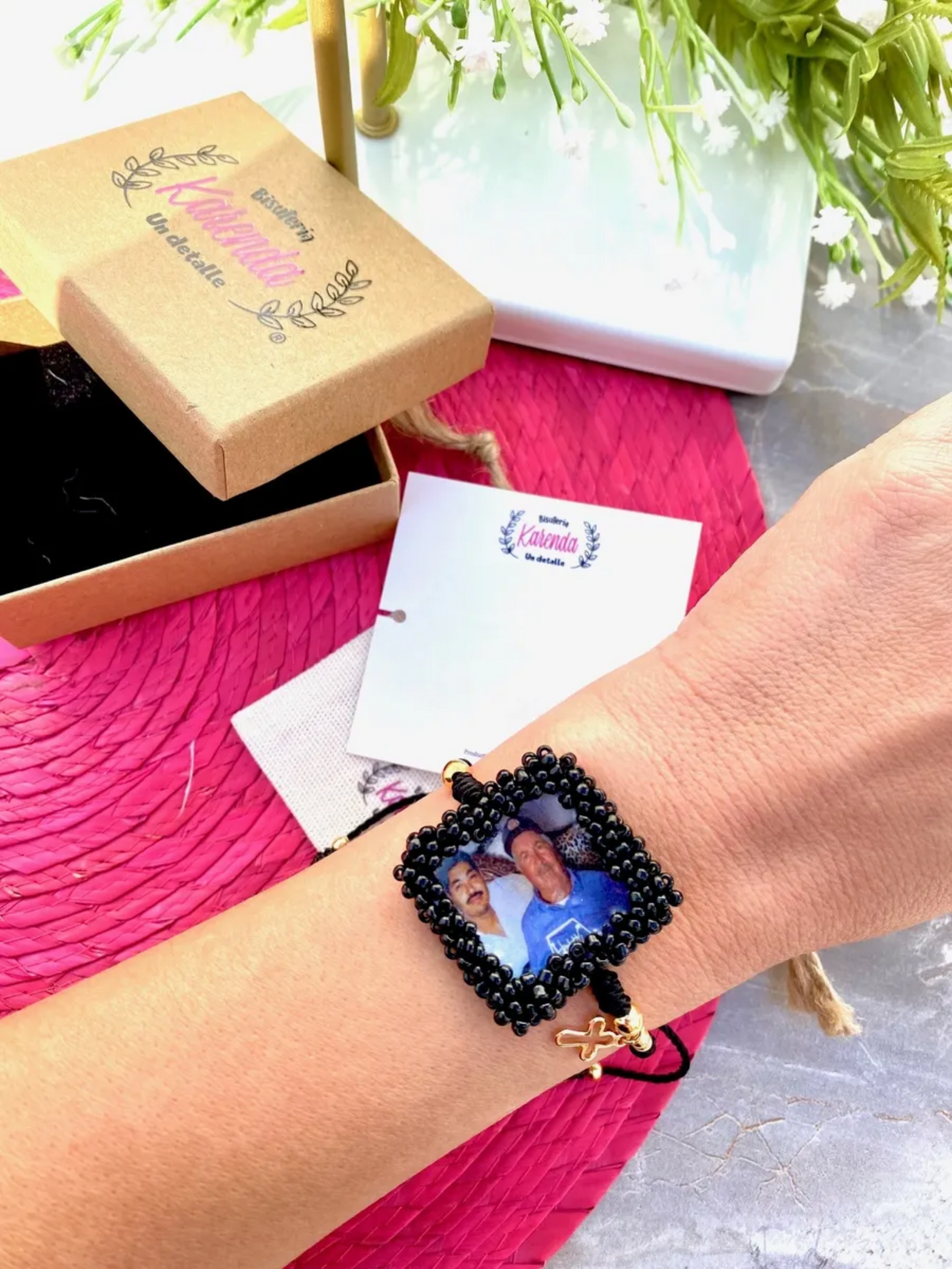 KD090724- Pulsera Escapulario Bordada con Foto