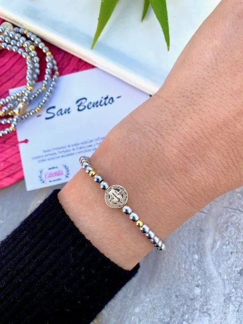 KD090727- Pulsera de San Benito Bi color