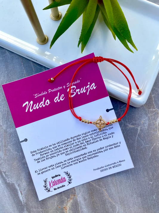 KD090747- Pulsera Nudo de Bruja con doble Hilo