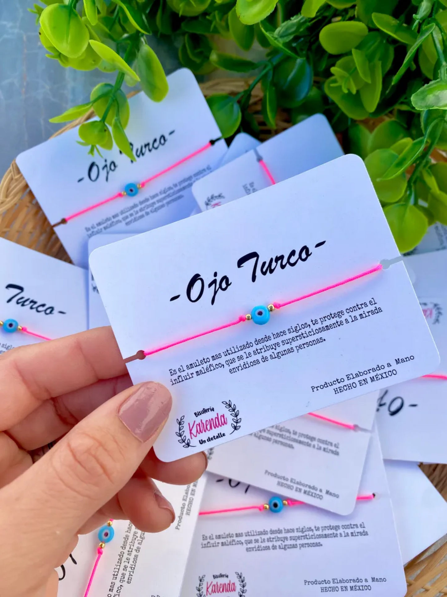 KD090749- Pulsera Ojo Turco Rosa Fiusha