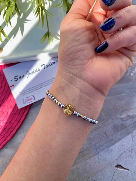 KD090729- Pulsera de San Judas Tadeo Bi color