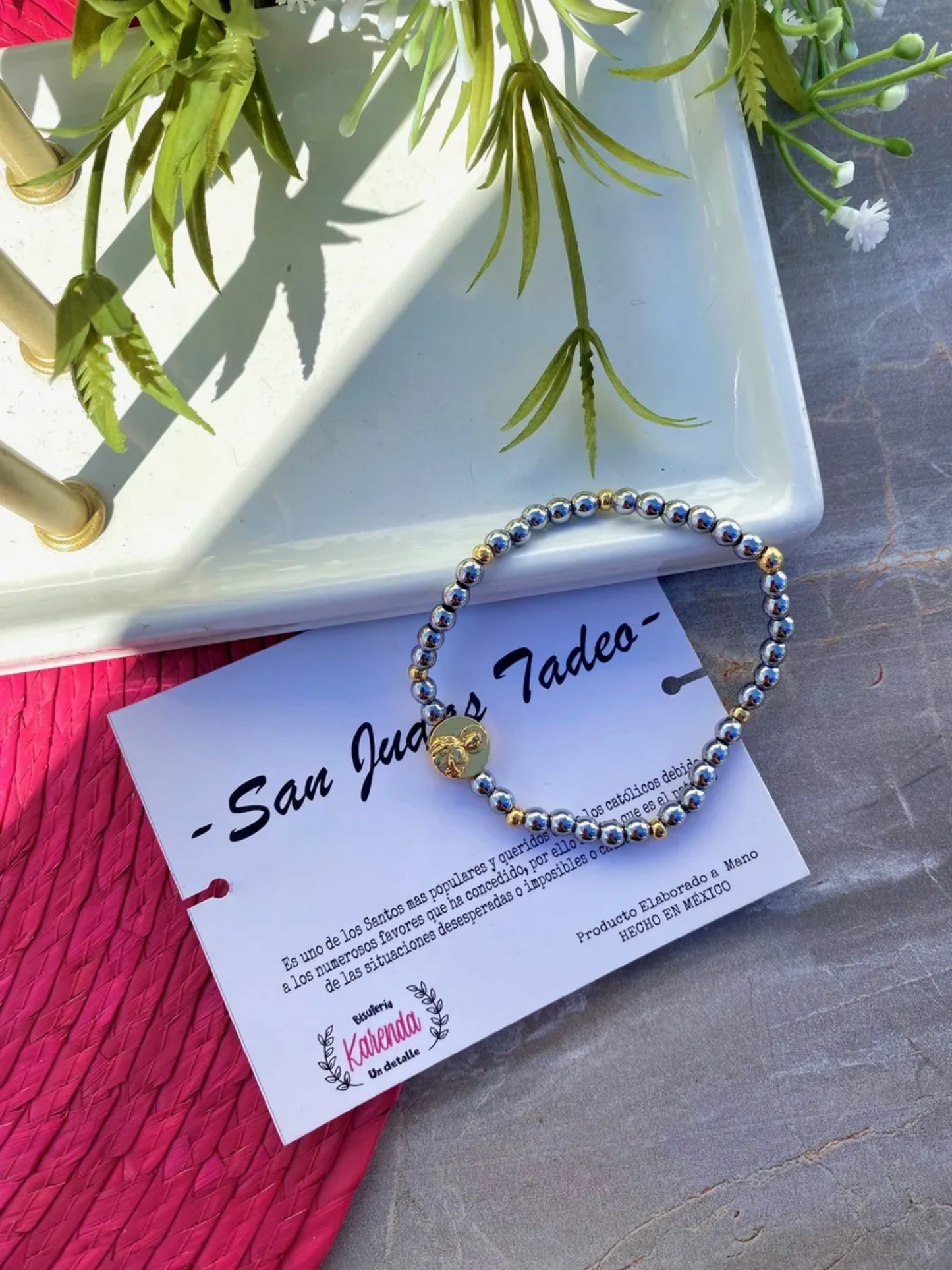 KD090729- Pulsera de San Judas Tadeo Bi color