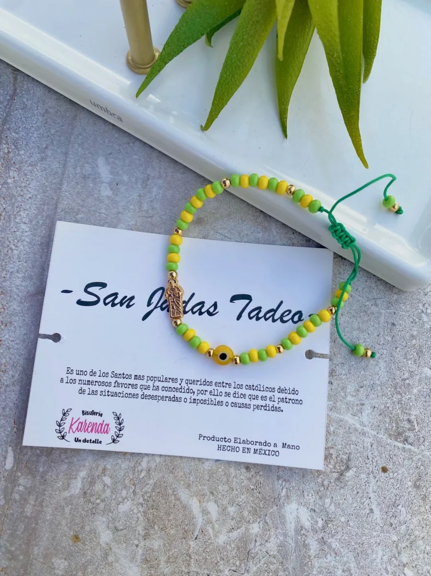 KD090688- Pulsera de San Judas Tadeo con Ojito Turco