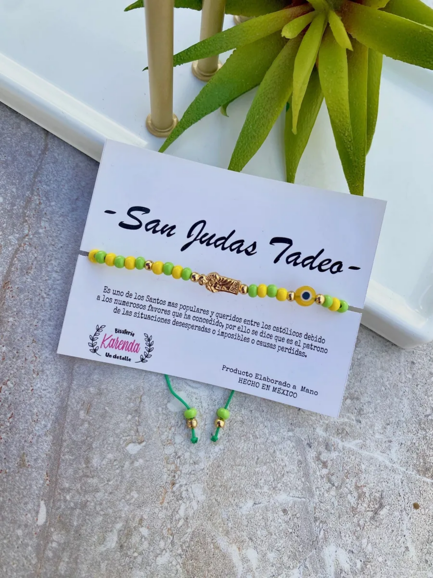 KD090688- Pulsera de San Judas Tadeo con Ojito Turco