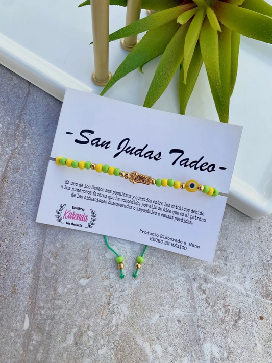 KD090688- Pulsera de San Judas Tadeo con Ojito Turco