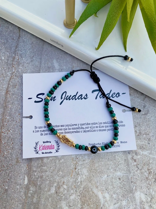 KD090688D- Pulsera de San Judas Tadeo con Ojito Turco