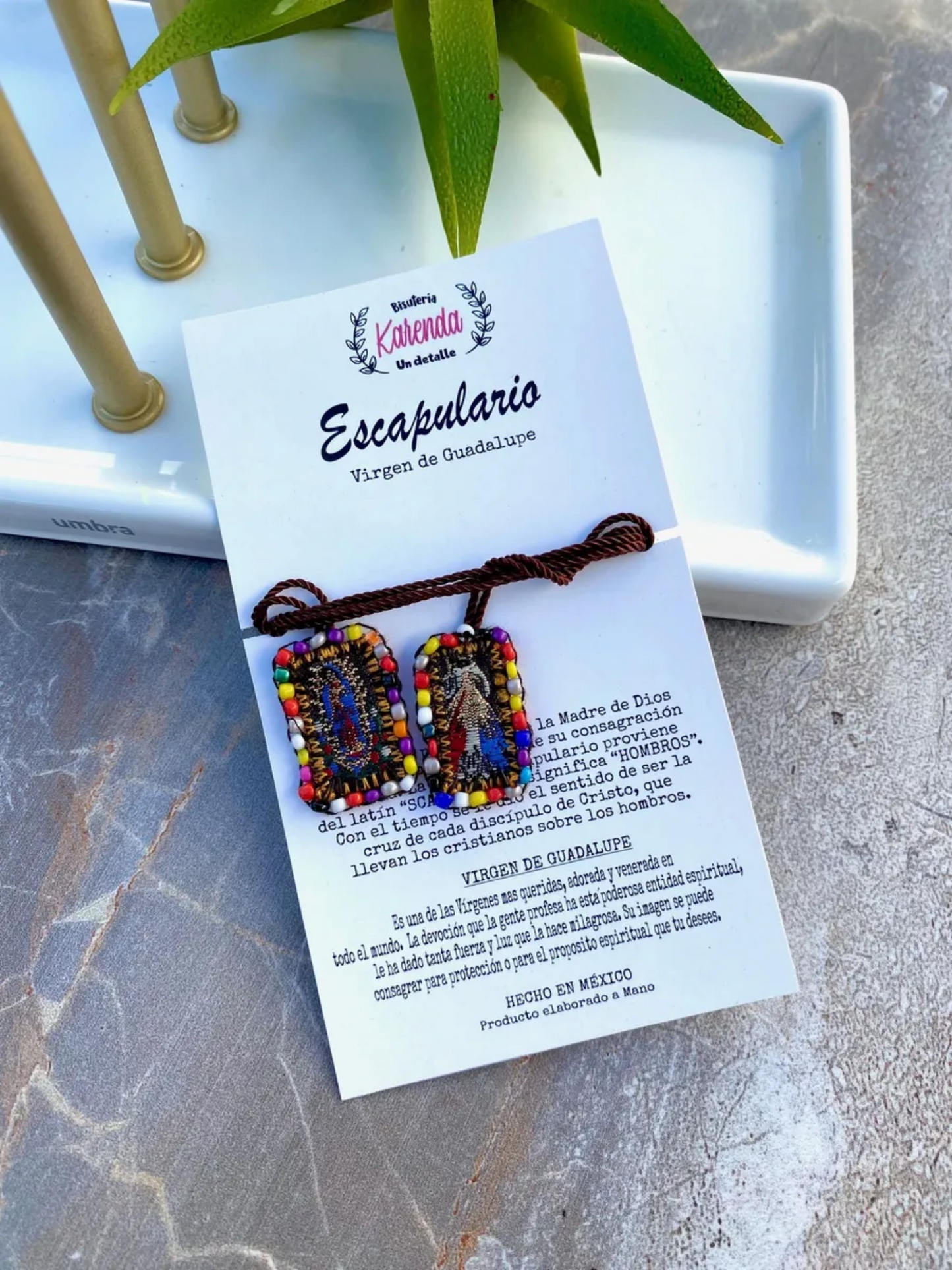 KD230029- Escapulario Mini Bordado Sencillo de Virgen de Gpe