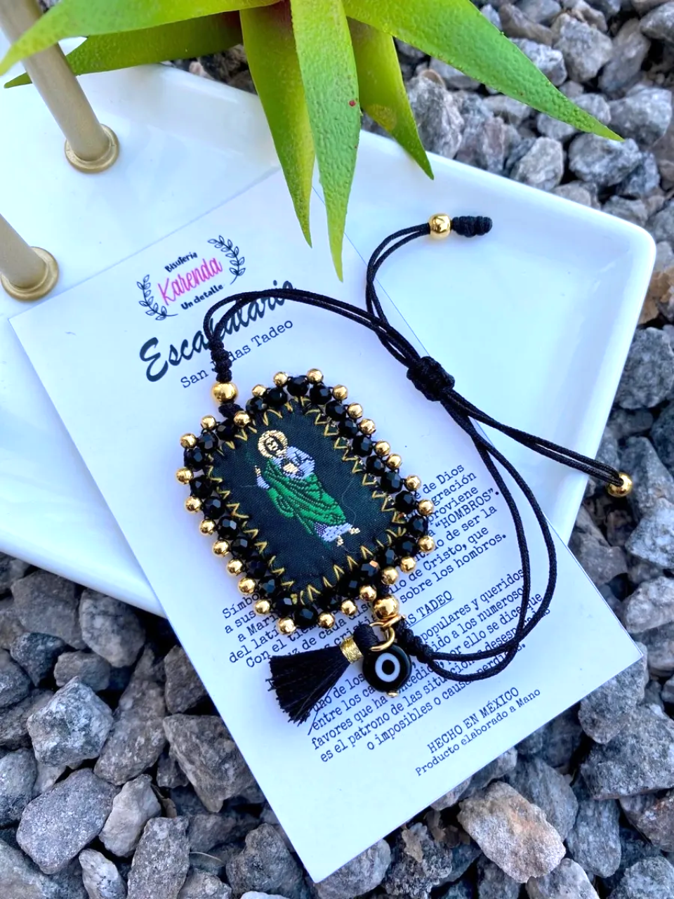 KD230016- Pulsera Escapulario de Imagen San Judas Tadeo doble Vista Virgen de Gpe.