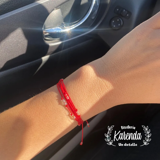 KD090623- Pulsera Roja con Chaquira Mini