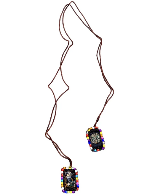 KD230027C- Escapulario Mini con Bordado Sencillo San Benito