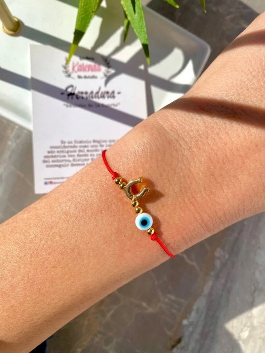 KD090571- Pulsera de Herradura Sencilla con Ojito Turco Mini