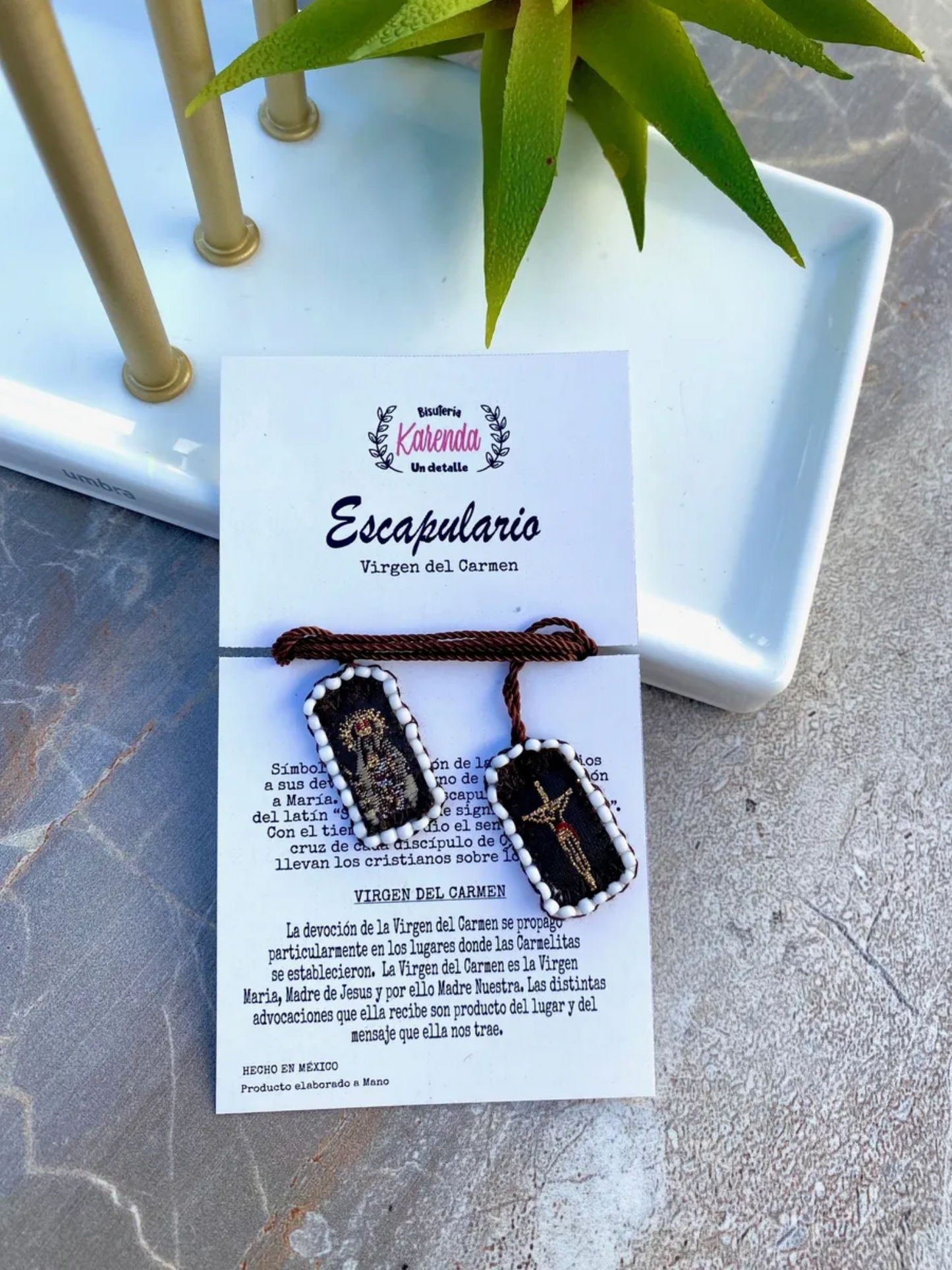 KD230030- Escapulario Mini Sencillo con Virgen de Carmen
