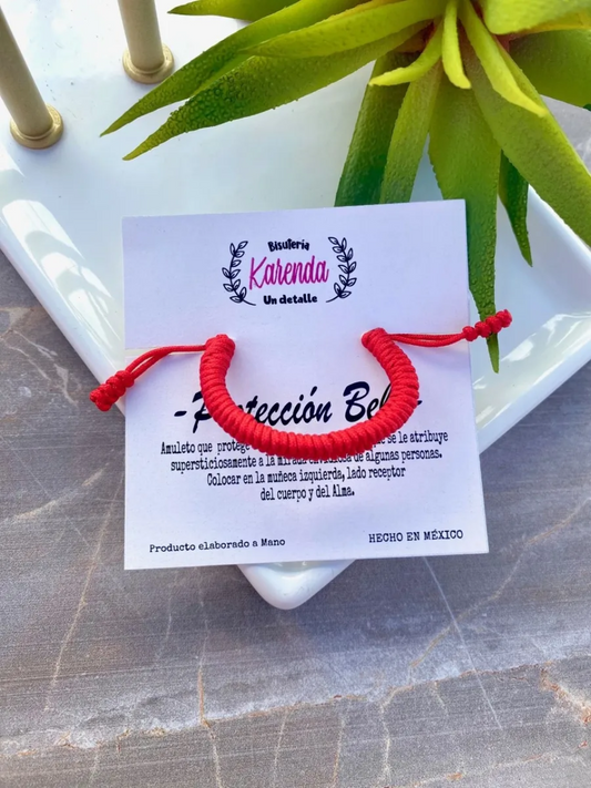 KD090556- Pulsera Roja de Protección para Bebe con Tejido Serpiente