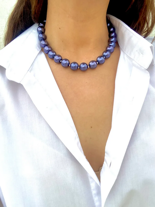 KD050776- Collar de Perla XL Morado