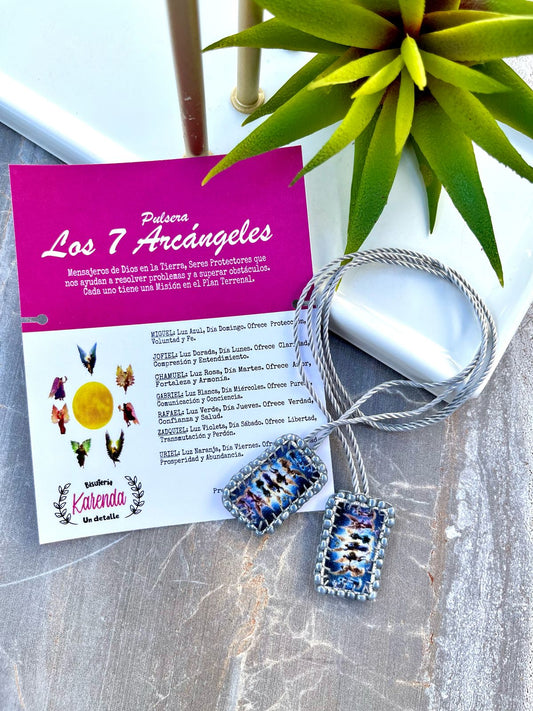 KD230064- Escapulario con Imagen de 7 Arcángeles Bordado