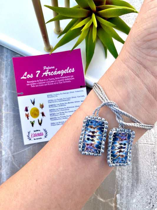 KD230064- Escapulario con Imagen de 7 Arcángeles Bordado