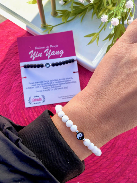 KD090643- Pulseras de Pareja con Dije de Yin Yang