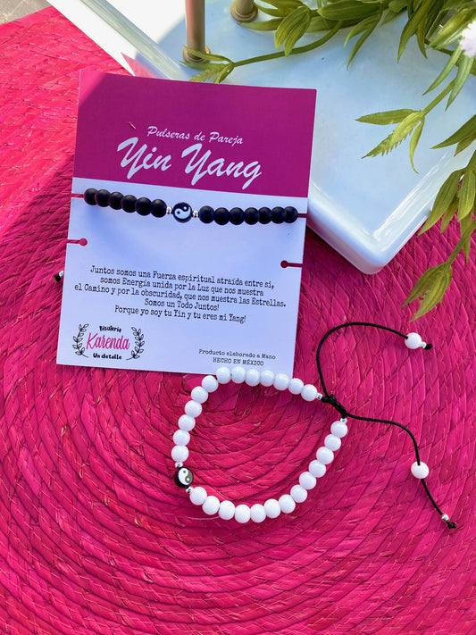 KD090643- Pulseras de Pareja con Dije de Yin Yang