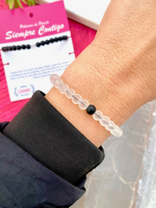 KD090080- Pulsera de Pareja Siempre Contigo cuentas de 6mm