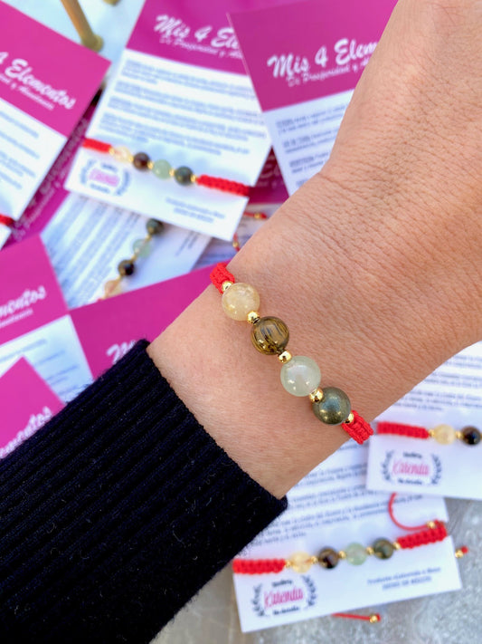 KD090725- Pulsera mis 4 Elementos con detalles Dorados