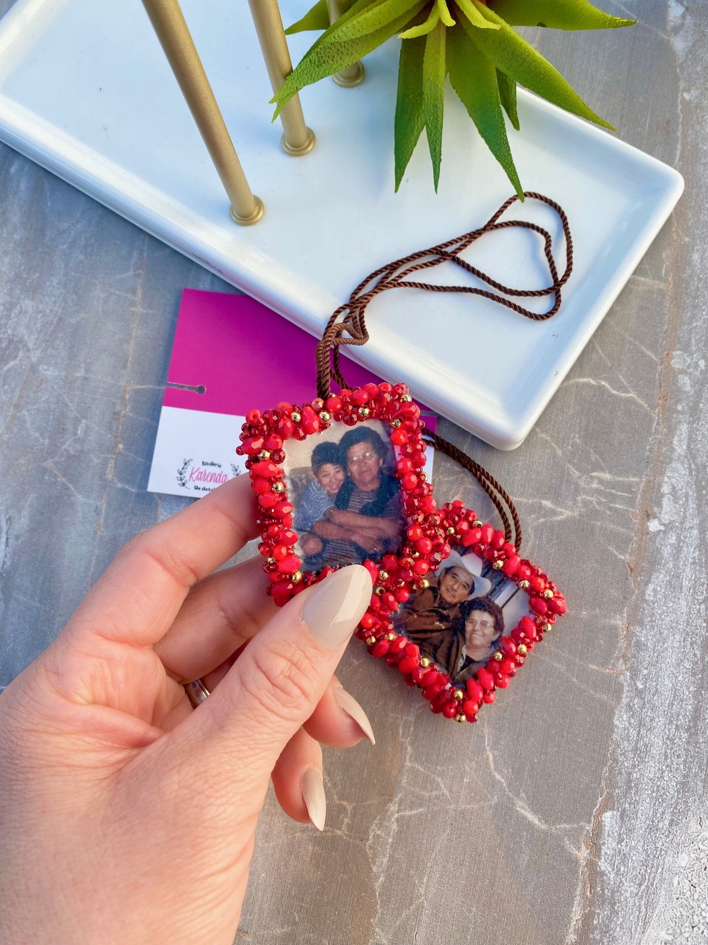 KD230031CR- Escapulario Extra Grande para Carro Personalizado con Fotografía & San Benito