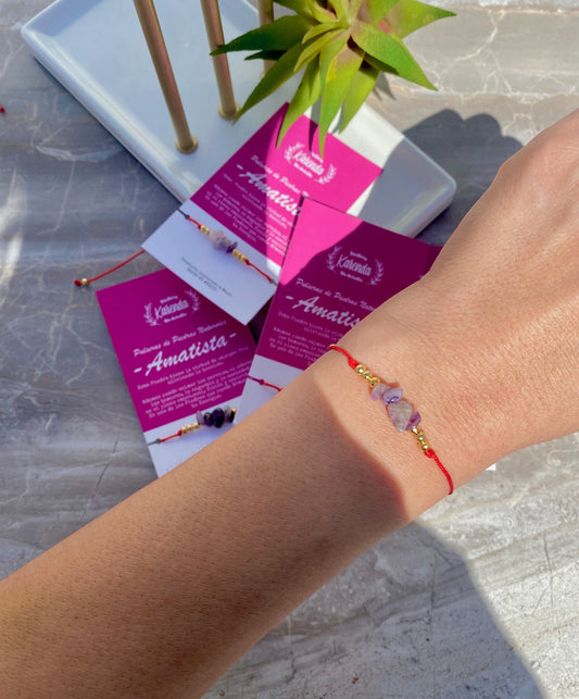 KD090090- Pulsera Cuarzo Amatista de Chip