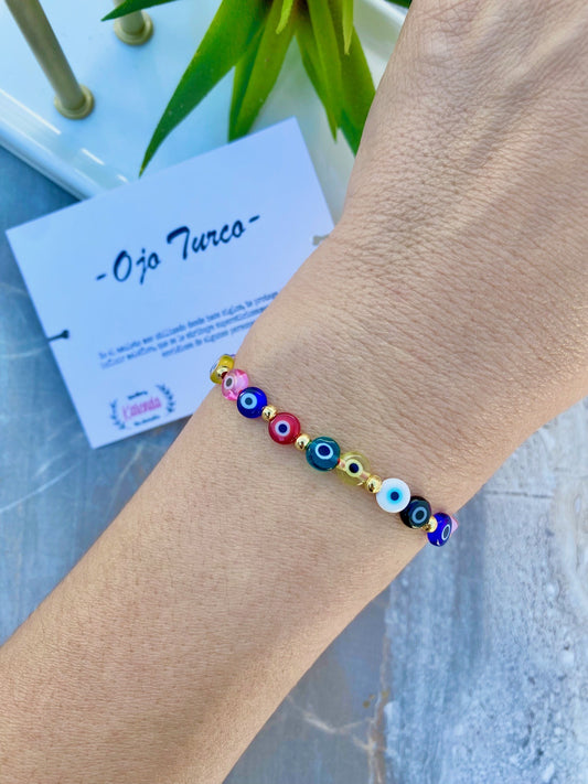 KD090577- Pulsera de Protección con Multi Ojitos Turcos Mini