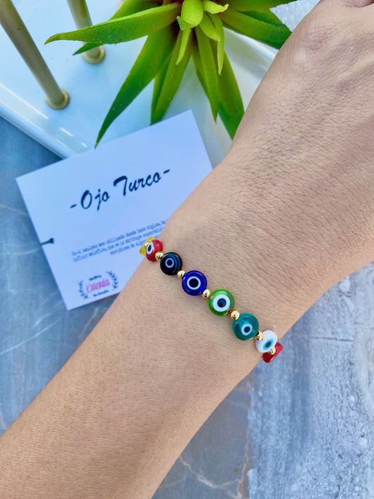 KD090433- Pulsera de Protección con Multi Ojitos Turcos